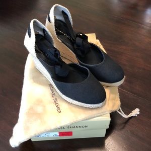 Michael Shannon Black Wedge Espadrilles